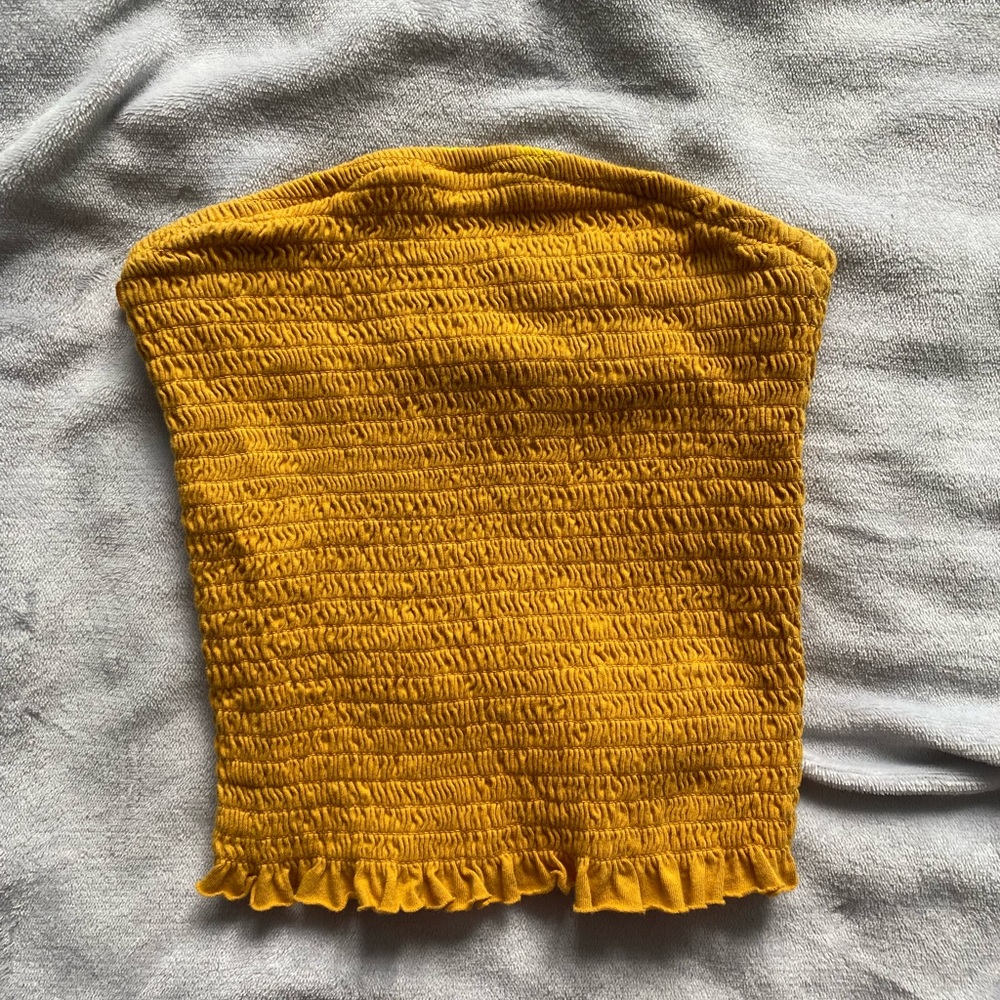 Garage yellow ribbed extra small xs tube top 💛